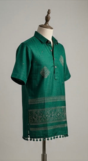 SIDISHA®️ Nivra — Handcrafted Ivory Shirt