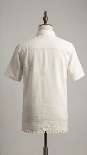 SIDISHA®️ Nivra — Handcrafted Ivory Shirt