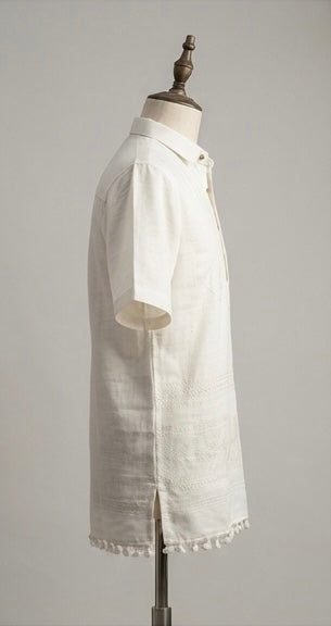 SIDISHA®️ Nivra — Handcrafted Ivory Shirt